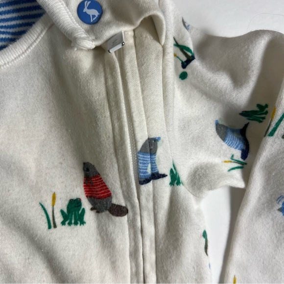 Joules Baby Zippie One Piece Pajama Long Sleeve Otters Ducks Beavers 6-9 months - Picture 3 of 12